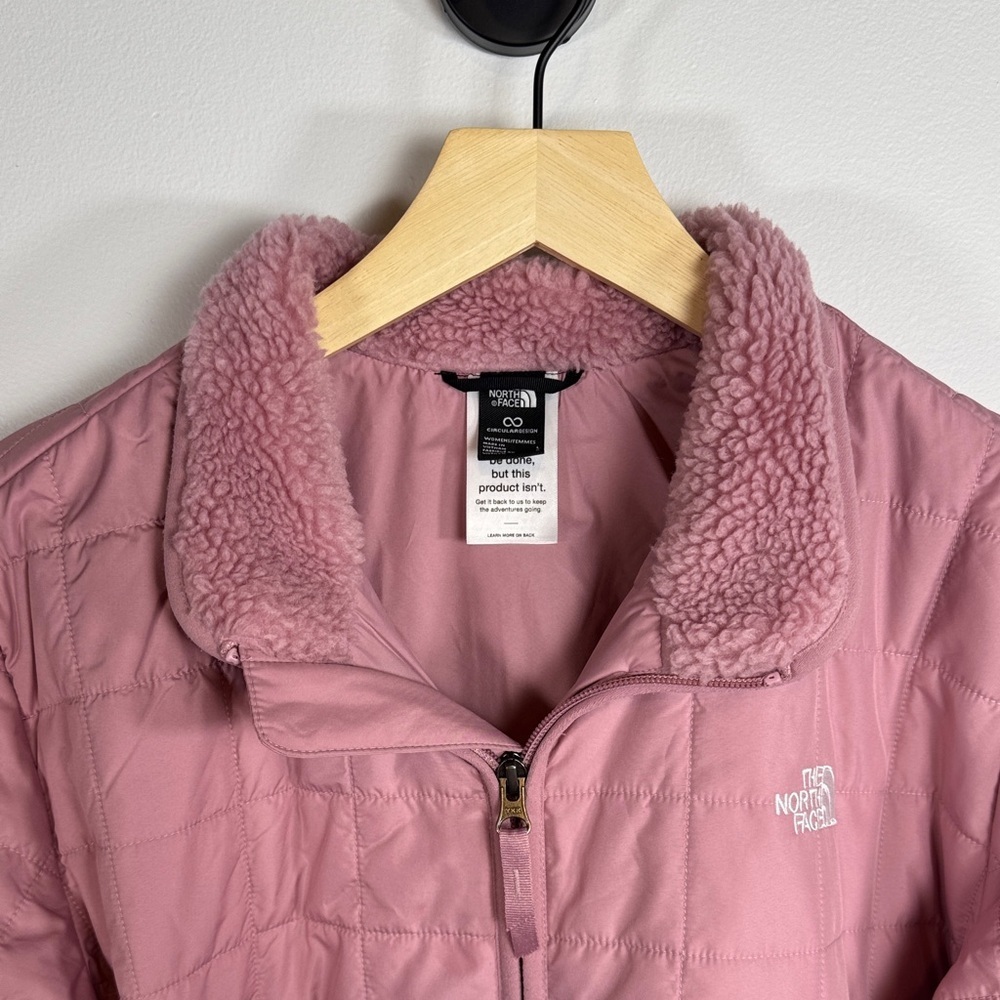 The North Face Mauve Quilted Sherpa Collar Jacket Women’s Size Large - Picture 2 of 6